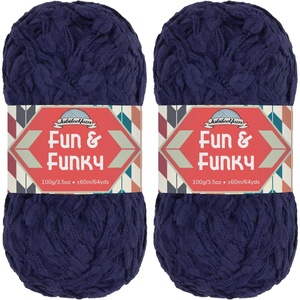 image:imageJubileeYarn Fun and Funky Yarn  100gSkein Chunky Bamboo Rayon  Waterfall  2 Skeins936 Indigo
