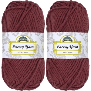 image:imageJubileeYarn Lacery Chunky Cotton Yarn Light Buttercream 4 Skeins  100gSkein003 Plum Raisin