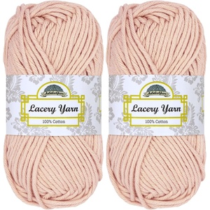 image:imageJubileeYarn Lacery Chunky Cotton Yarn Light Buttercream 4 Skeins  100gSkein104 Blushed Peach