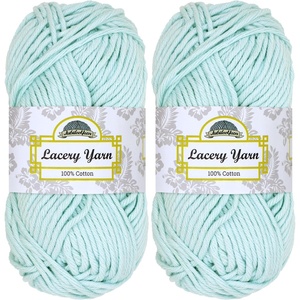 image:imageJubileeYarn Lacery Chunky Cotton Yarn Light Buttercream 4 Skeins  100gSkein107 Artic Blue