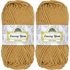 image:imageJubileeYarn Lacery Chunky Cotton Yarn Light Buttercream 4 Skeins  100gSkein1324 Lark