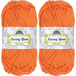 image:imageJubileeYarn Lacery Chunky Cotton Yarn Light Buttercream 4 Skeins  100gSkein1359 Orange Peel