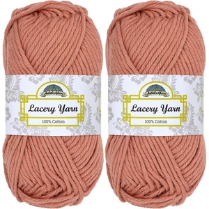 image:imageJubileeYarn Lacery Chunky Cotton Yarn Light Buttercream 4 Skeins  100gSkein1522 Rose Dawn