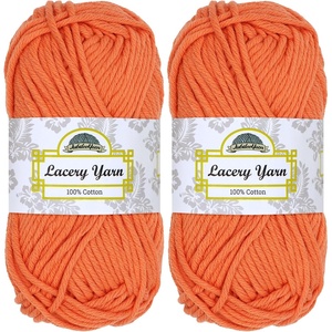 image:imageJubileeYarn Lacery Chunky Cotton Yarn Light Buttercream 4 Skeins  100gSkein203 Coral Bay