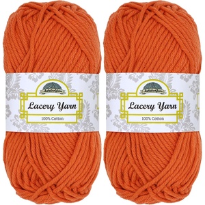 image:imageJubileeYarn Lacery Chunky Cotton Yarn Light Buttercream 4 Skeins  100gSkein407 Burnt Orange