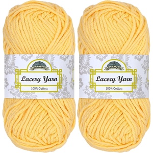 image:imageJubileeYarn Lacery Chunky Cotton Yarn Light Buttercream 4 Skeins  100gSkein506 Light Yellow