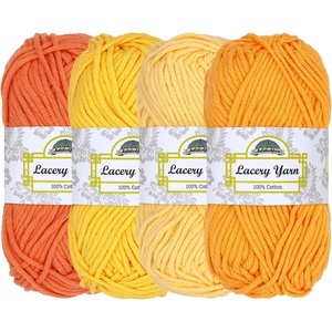 image:imageJubileeYarn Lacery Yarn  100gSkein Chunky Cotton  Shades of Green  4 Skeins93 Shades of Yellow