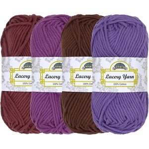 image:imageJubileeYarn Lacery Yarn  100gSkein Chunky Cotton  Shades of Green  4 Skeins94 Shades of Purple