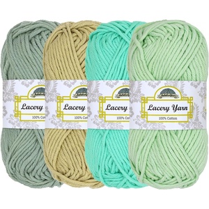 image:imageJubileeYarn Lacery Yarn  100gSkein Chunky Cotton  Shades of Green  4 Skeins95 Shades of Green