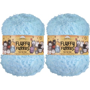 image:imageJubileeYarn Luxe Fluff Yarn  100gSkein Chunky Polyester Faux Fur  Heron  2 Skeins03 Aardwolf
