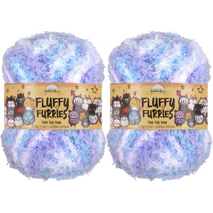 image:imageJubileeYarn Luxe Fluff Yarn  100gSkein Chunky Polyester Faux Fur  Heron  2 Skeins04 Sugar Glider