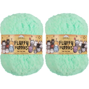 image:imageJubileeYarn Luxe Fluff Yarn  100gSkein Chunky Polyester Faux Fur  Heron  2 Skeins05 Chinchilla