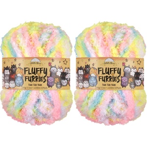 image:imageJubileeYarn Luxe Fluff Yarn  100gSkein Chunky Polyester Faux Fur  Heron  2 Skeins06 Ermine