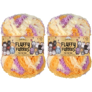 image:imageJubileeYarn Luxe Fluff Yarn  100gSkein Chunky Polyester Faux Fur  Heron  2 Skeins08 Numbat