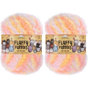 image:imageJubileeYarn Luxe Fluff Yarn  100gSkein Chunky Polyester Faux Fur  Heron  2 Skeins10 Angora Rabbit