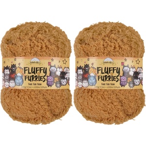 image:imageJubileeYarn Luxe Fluff Yarn  100gSkein Chunky Polyester Faux Fur  Heron  2 Skeins11 Capybara