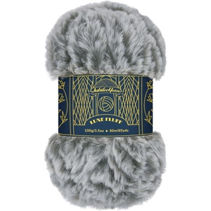 image:imageJubileeYarn Luxe Fluff Yarn  100gSkein Chunky Polyester Faux Fur  Heron  2 Skeins12 Strix