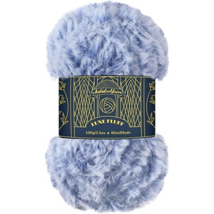image:imageJubileeYarn Luxe Fluff Yarn  100gSkein Chunky Polyester Faux Fur  Heron  2 Skeins13 Kingfisher