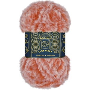 image:imageJubileeYarn Luxe Fluff Yarn  100gSkein Chunky Polyester Faux Fur  Heron  2 Skeins84 Red and White
