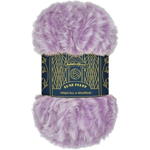 image:imageJubileeYarn Luxe Fluff Yarn  100gSkein Chunky Polyester Faux Fur  Heron  2 Skeins86 Lavender and White