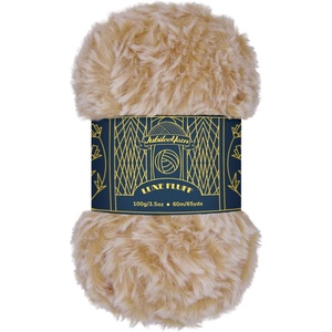 image:imageJubileeYarn Luxe Fluff Yarn  100gSkein Chunky Polyester Faux Fur  Heron  2 Skeins88 Light Brown and White
