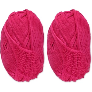 image:imageJubileeYarn Mesh Fishnet Yarn  Chunky Acrylic  200gSkein  Purple  2 Skeins02 Hot Pink