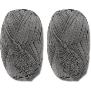 image:imageJubileeYarn Mesh Fishnet Yarn  Chunky Acrylic  200gSkein  Purple  2 Skeins21 Light Grey