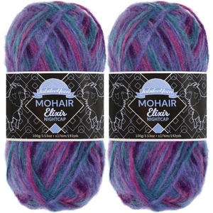 image:imageJubileeYarn Mohair Elixir Nightcap Yarn  100gSkein Chunky Wool Blend  Cosmopolitan  2 Skeins10 Purple Haze