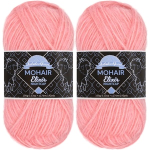 image:imageJubileeYarn Mohair Elixir Nightcap Yarn  100gSkein Chunky Wool Blend  Cosmopolitan  2 Skeins17 Desert Rose
