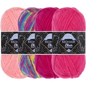 image:imageJubileeYarn Mohair Elixir Nightcap Yarn  100gSkein Chunky Wool Blend  Cosmopolitan  2 SkeinsShades of Pink