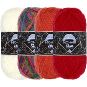 image:imageJubileeYarn Mohair Elixir Nightcap Yarn  100gSkein Chunky Wool Blend  Cosmopolitan  2 SkeinsShades of Red