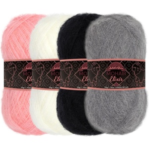 image:imageJubileeYarn Mohair Elixir Yarn  50gSkein Baby Wool Blend  Cherubs Cup  2 SkeinsShades of Grey