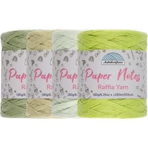 image:imageJubileeYarn Paper Notes Yarn  180gCone Worsted Paper  Variety Pack  4 ConesShades of Green