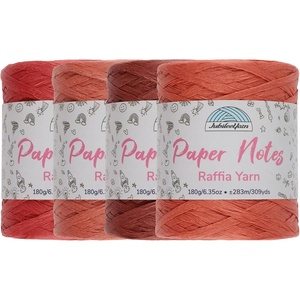 image:imageJubileeYarn Paper Notes Yarn  180gCone Worsted Paper  Variety Pack  4 ConesShades of Red