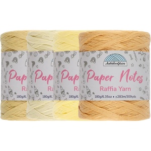 image:imageJubileeYarn Paper Notes Yarn  180gCone Worsted Paper  Variety Pack  4 ConesShades of Yellow