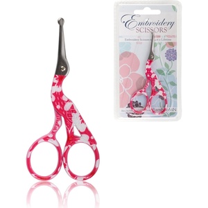 image:imageJubileeYarn Pointed Tip Embroidery Craft Stainless Steel Stork Scissors  White  1 UnitSmall Stork Red