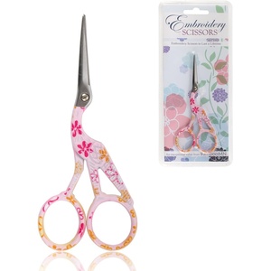 image:imageJubileeYarn Pointed Tip Embroidery Craft Stainless Steel Stork Scissors  White  1 UnitStork Pink