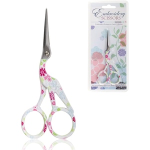 image:imageJubileeYarn Pointed Tip Embroidery Craft Stainless Steel Stork Scissors  White  1 UnitStork White