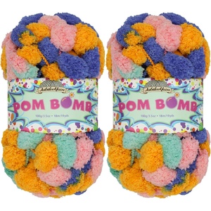image:imageJubileeYarn Pom Bomb Yarn  100gSkein Super Bulky Polyester  Circus Berzerk  2 Skeins02 Cosmic Chaos