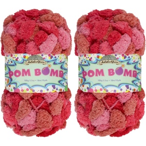 image:imageJubileeYarn Pom Bomb Yarn  100gSkein Super Bulky Polyester  Circus Berzerk  2 Skeins08 Firepower