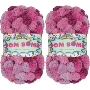 image:imageJubileeYarn Pom Bomb Yarn  100gSkein Super Bulky Polyester  Circus Berzerk  2 Skeins10 Galactic Thunder