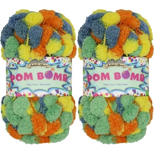 image:imageJubileeYarn Pom Bomb Yarn  100gSkein Super Bulky Polyester  Circus Berzerk  2 Skeins12 Circus Berzerk