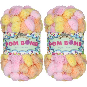 image:imageJubileeYarn Pom Bomb Yarn  100gSkein Super Bulky Polyester  Circus Berzerk  2 Skeins14 Daylight Delight