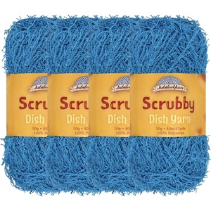 image:imageJubileeYarn Scrubby Dish Yarn  50gSkein Dishcloth Polyester  Lime Green  4 Skeins02 Cobalt Blue