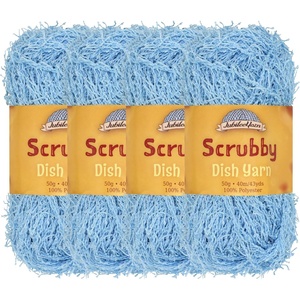 image:imageJubileeYarn Scrubby Dish Yarn  50gSkein Dishcloth Polyester  Lime Green  4 Skeins03 Powder Blue