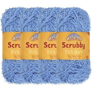 image:imageJubileeYarn Scrubby Dish Yarn  50gSkein Dishcloth Polyester  Lime Green  4 Skeins05 Jay Blue