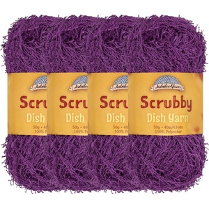 image:imageJubileeYarn Scrubby Dish Yarn  50gSkein Dishcloth Polyester  Lime Green  4 Skeins06 Violet