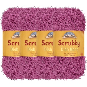 image:imageJubileeYarn Scrubby Dish Yarn  50gSkein Dishcloth Polyester  Lime Green  4 Skeins07 Grape Jam