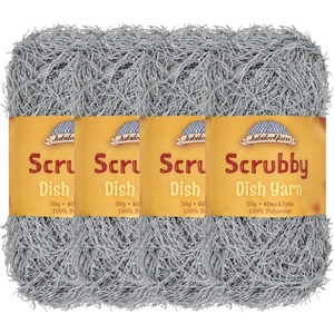 image:imageJubileeYarn Scrubby Dish Yarn  50gSkein Dishcloth Polyester  Lime Green  4 Skeins104 Blushed Grey