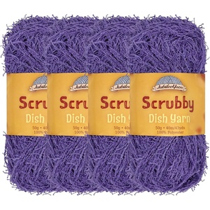 image:imageJubileeYarn Scrubby Dish Yarn  50gSkein Dishcloth Polyester  Lime Green  4 Skeins106 Purple